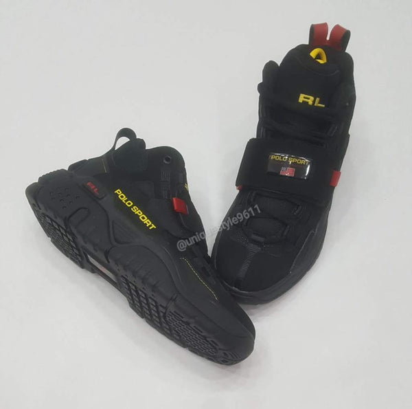 Nwt Polo Ralph Lauren Black Polo Sport High Top Sneakers - Unique Style
