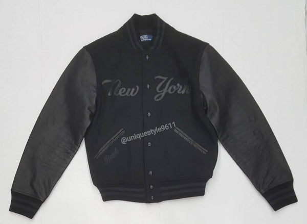 Nwt Polo Ralph Lauren Black Yankees Varsity Jacket - Unique Style