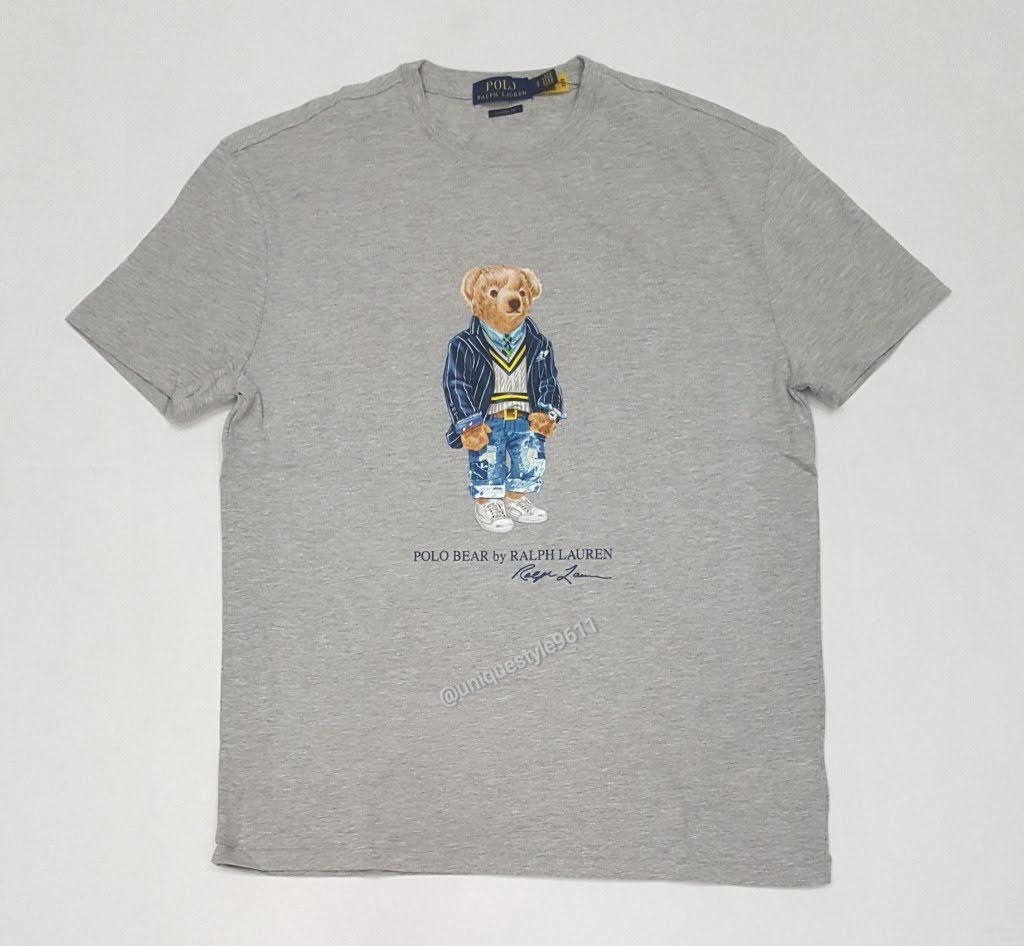 Nwt Polo Ralph Lauren Grey Blazer Teddy Bear Classic Fit Tee u