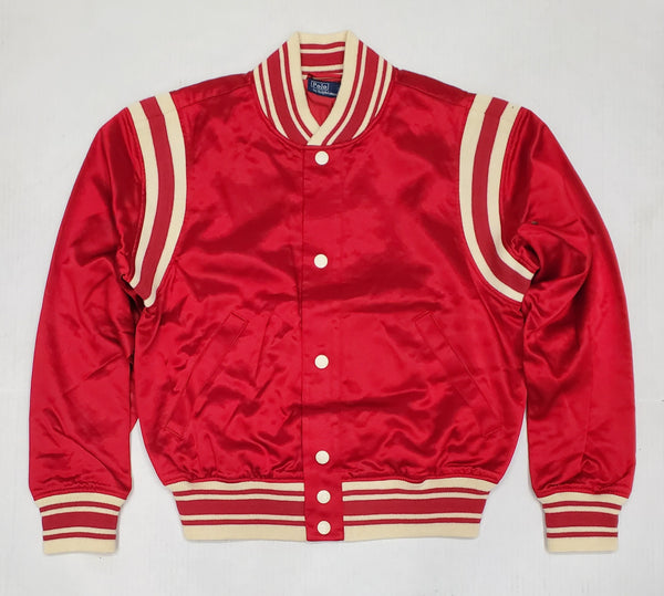 Nwt Polo Ralph Lauren Women's Red Polo Ball Satin Jacket - Unique Style