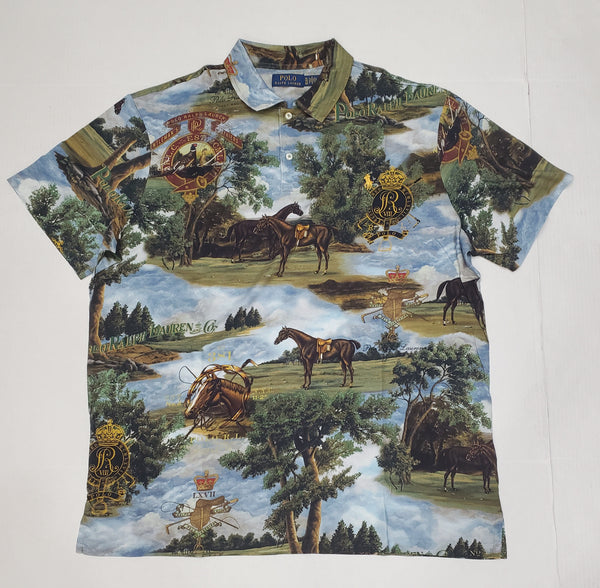 Nwt Polo Ralph Lauren Equestrian Allover Print Regular Fit Polo - Unique Style