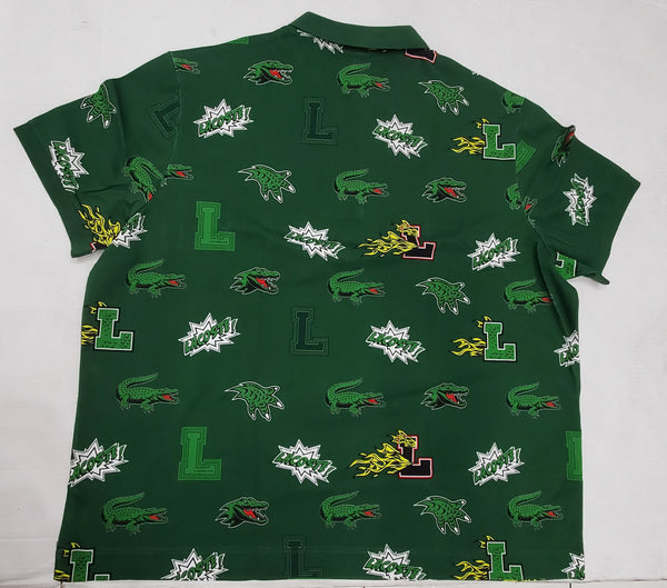 Lacoste Allover Print Green Regular Fit Polo - Unique Style