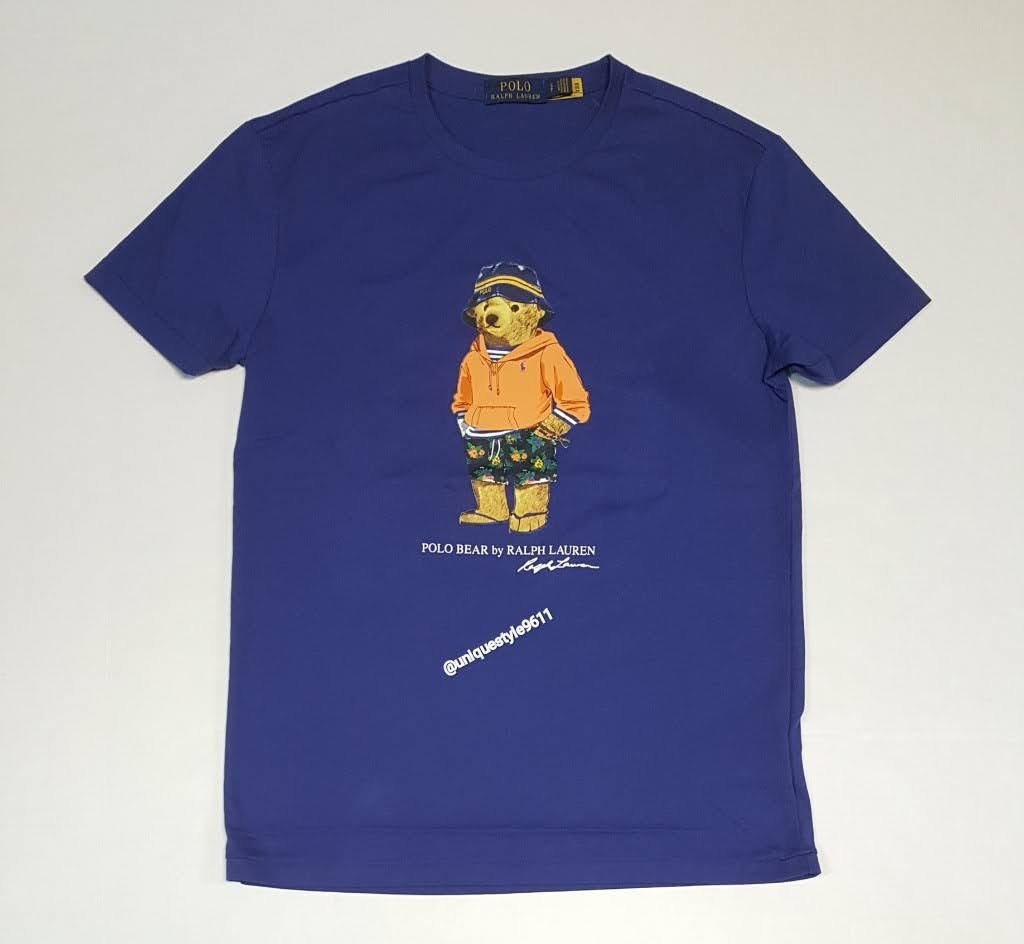 Nwt Polo Ralph Lauren Blue Beach Bucket Hat Teddy Bear Tee u