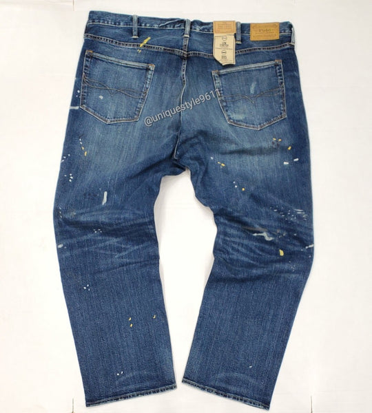 Nwt Polo Big & Tall Paint Splatter Hampton Relaxed Straight Fit Jeans - Unique Style