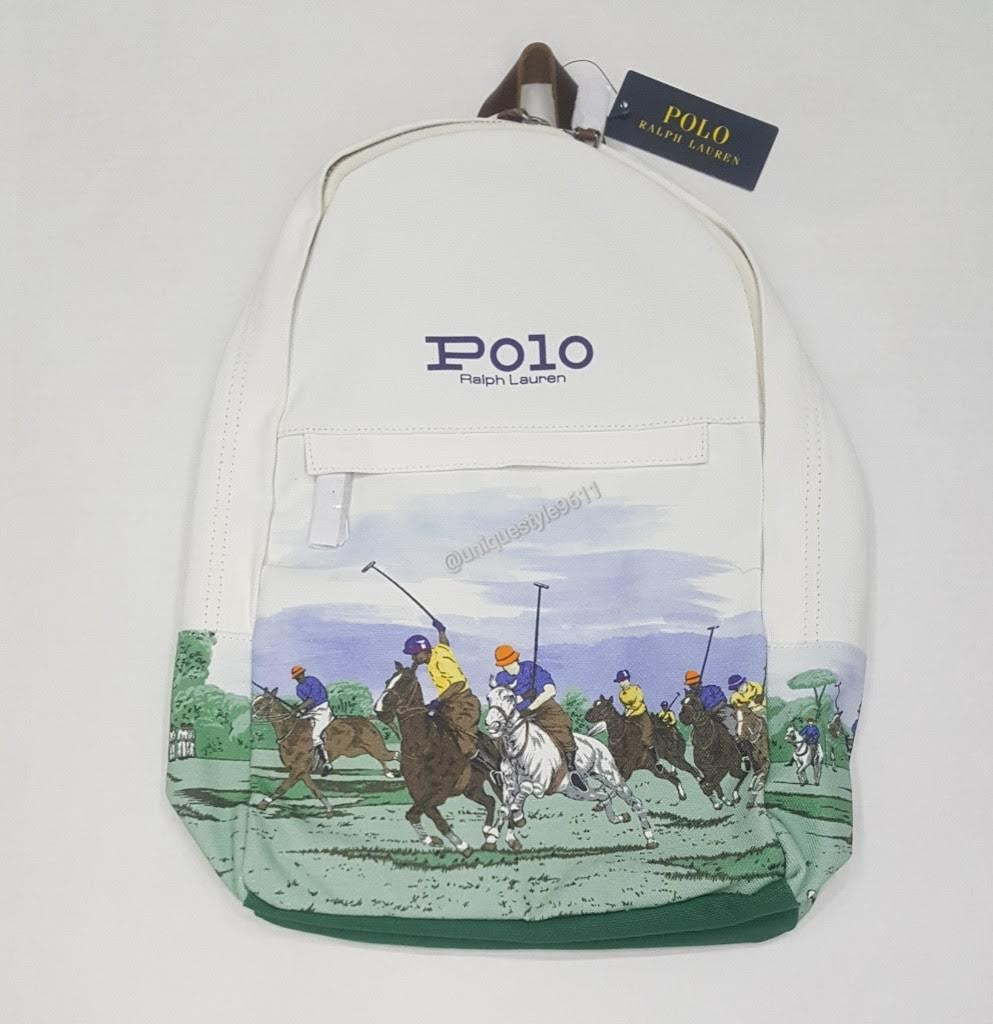 Nwt Polo Ralph Lauren White Equestrian Book Bag