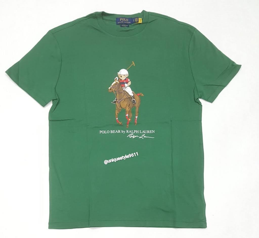 Nwt Polo Ralph Lauren Green Big Pony Teddy Bear Classic Fit Tee u