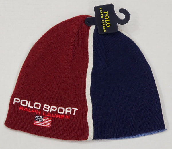 Nwt Polo Ralph Lauren Burgundy/Blue Polo Sport Football Club Skully - Unique Style