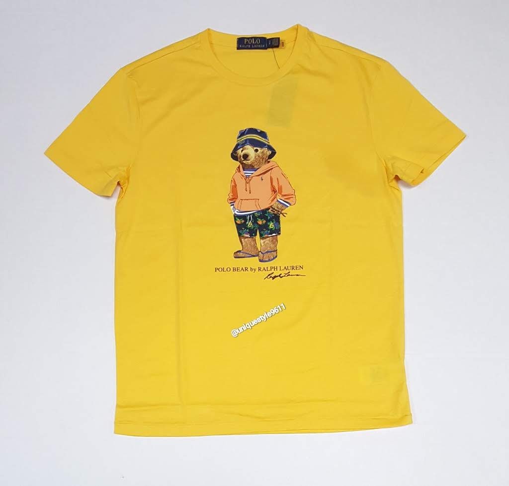 Nwt Polo Ralph Lauren Yellow Beach Bucket Hat Teddy Bear Tee