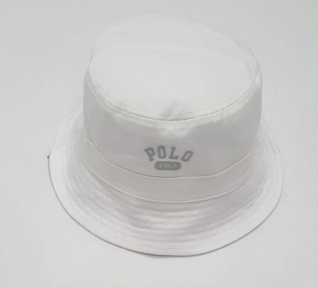 Nwt Polo Ralph Lauren Grey/White Reversible Bucket Hat - Unique Style