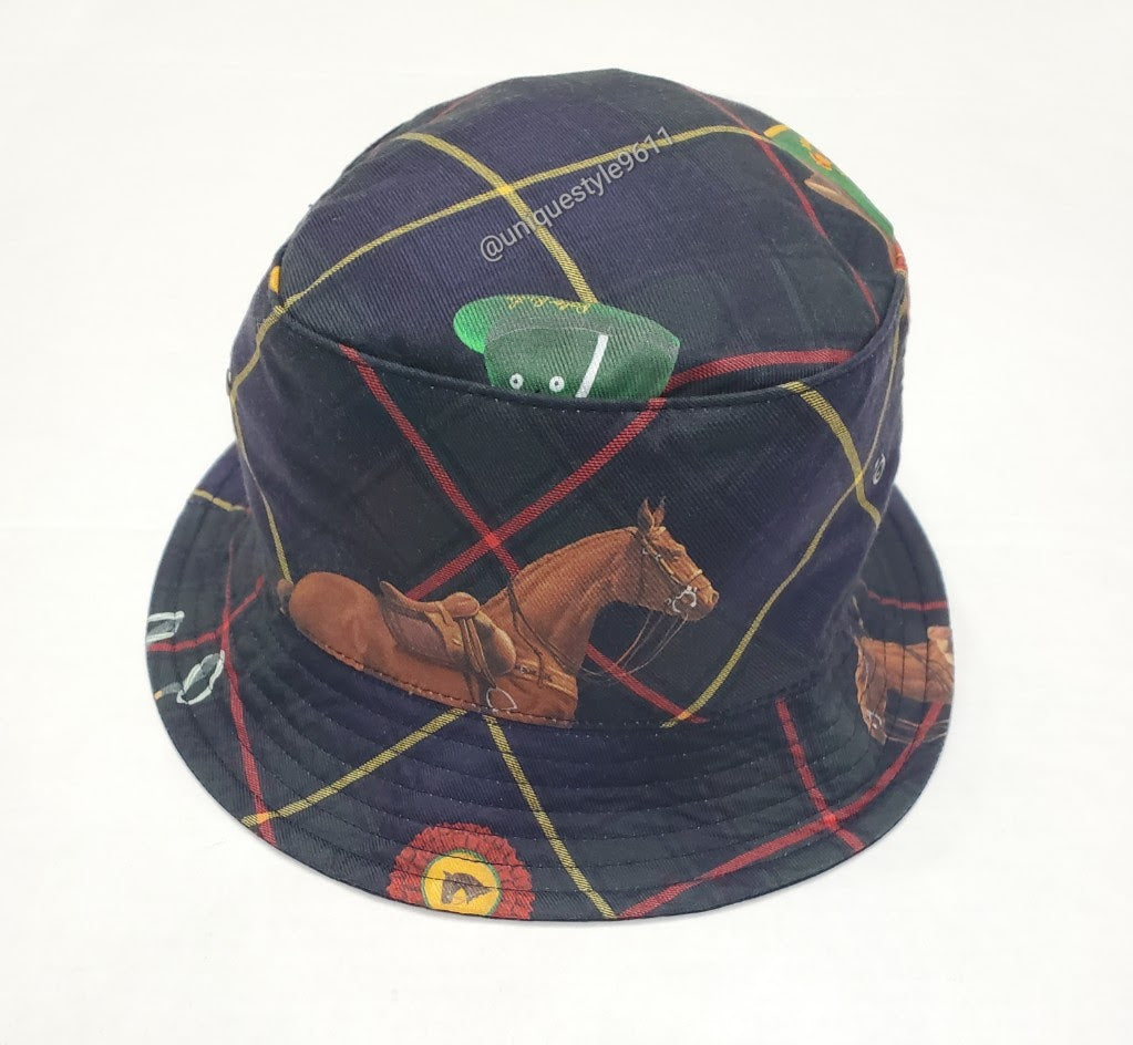 Nwt Polo Ralph Lauren Plaid Equestrian Bucket Hat