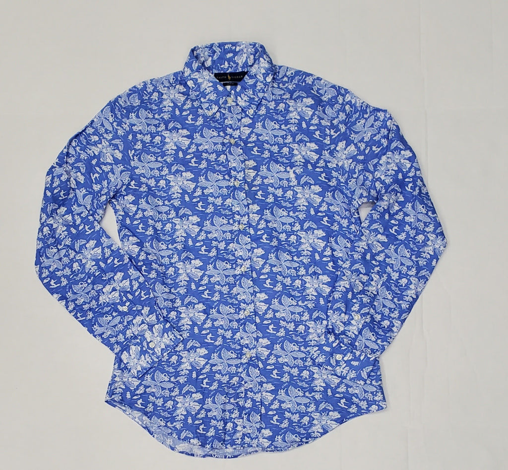 Nwt Polo Ralph Lauren Allover Hawaii Print Slim Fit L/S Button Up