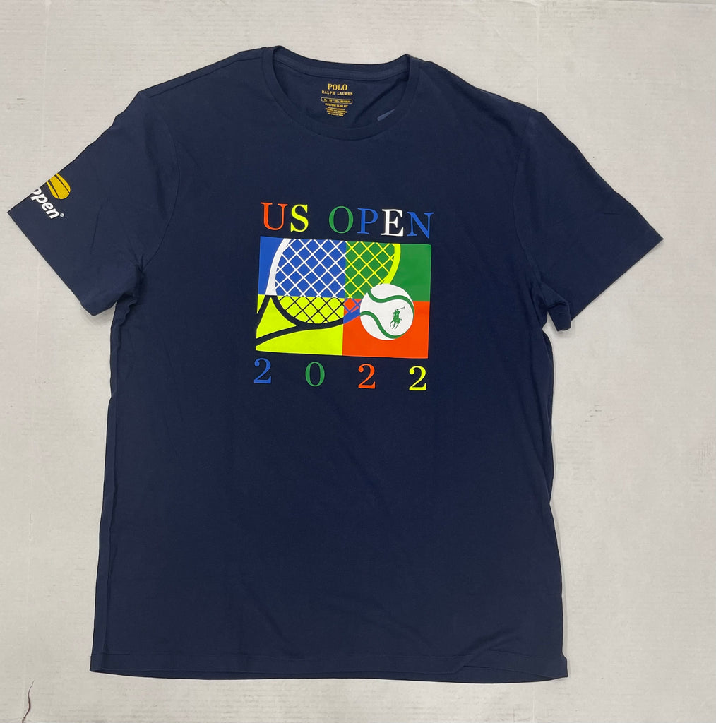 Nwt Polo Ralph Lauren Navy Tennis Racquet 2022 Custom Slim Fit Tee