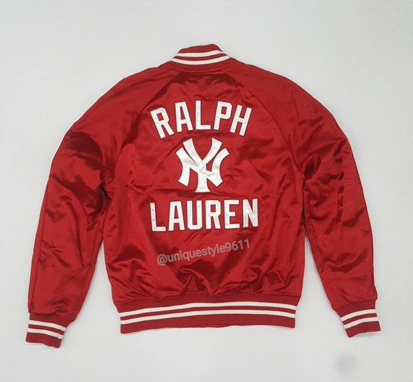 Nwt Polo Ralph Lauren Yankees Red Satin Jacket
