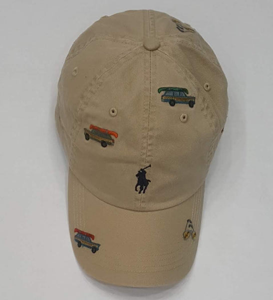 Nwt Polo Ralph Lauren Allover Car Print Adjustable Strap Back - Unique Style