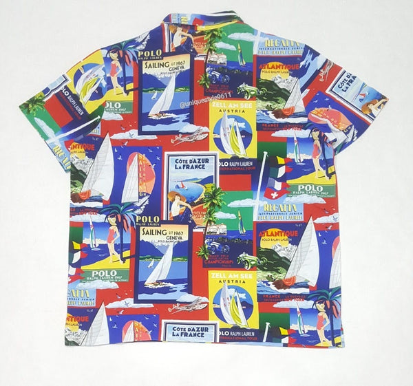 Nwt Polo Ralph Lauren Sailboat Allover Print Classic Fit Polo - Unique Style