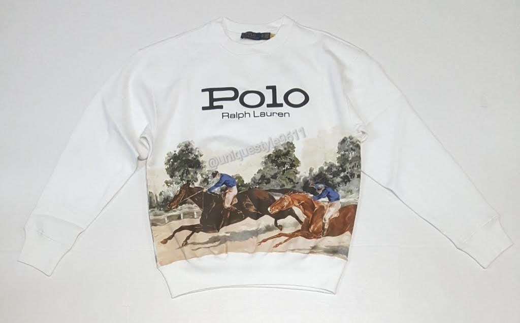 Nwt Polo Ralph Lauren Women's White Equestrian Sweatshirt