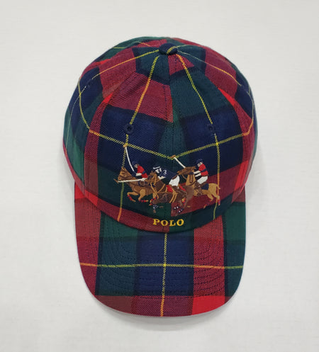 Nwt Polo Ralph Lauren Green/Black Plaid Wool Blend Ear Flap Hat