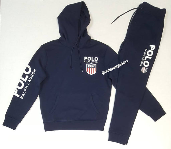 Nwt Polo Ralph Lauren Navy 1967 K-Swiss Pullover Hoodie with Matching Navy 1967 K-Swiss Joggers - Unique Style