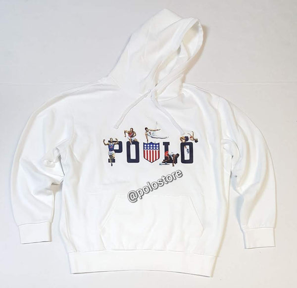 Nwt Polo Big & Tall White Chariot Stadium Pullover Hoodie