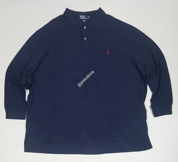 Nwt Polo Ralph Lauren Small Pony Big and Tall Navy Blue Long Sleeve Polo Shirt - Unique Style