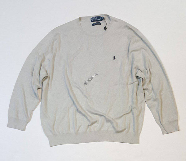 POLO RALPH LAUREN BIG & TALL GREY COTTON ROUND NECK SWEATER - Unique Style