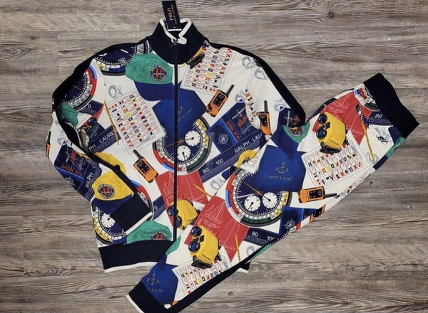 Nwt Polo Big & Tall Nautical Track Jacket With Matching Nautical Joggers - Unique Style
