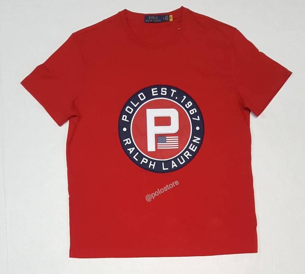 Nwt Polo Big & Tall Red Polo Est 1967 'P' Patch American Flag Tee u