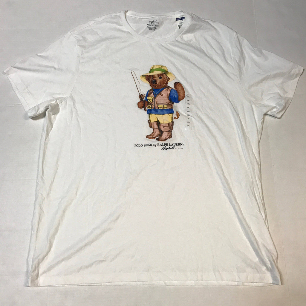 Nwt Polo Big & Tall White Fisherman Teddy Bear Tee