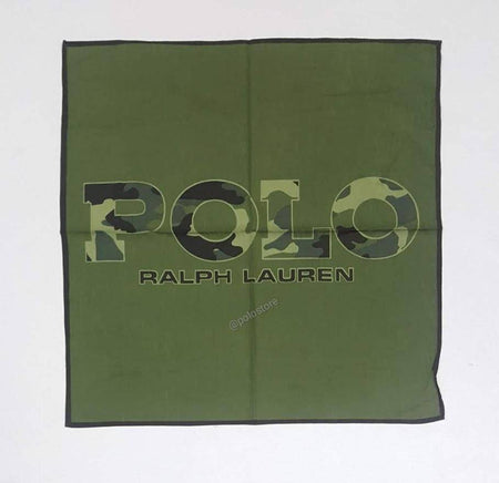 Nwt Polo Ralph Lauren Green/Navy Polo Bear Cotton Bandana