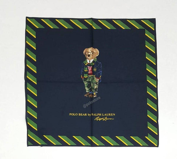 Nwt Polo Ralph Lauren Green/Navy Polo Bear Cotton Bandana - Unique Style