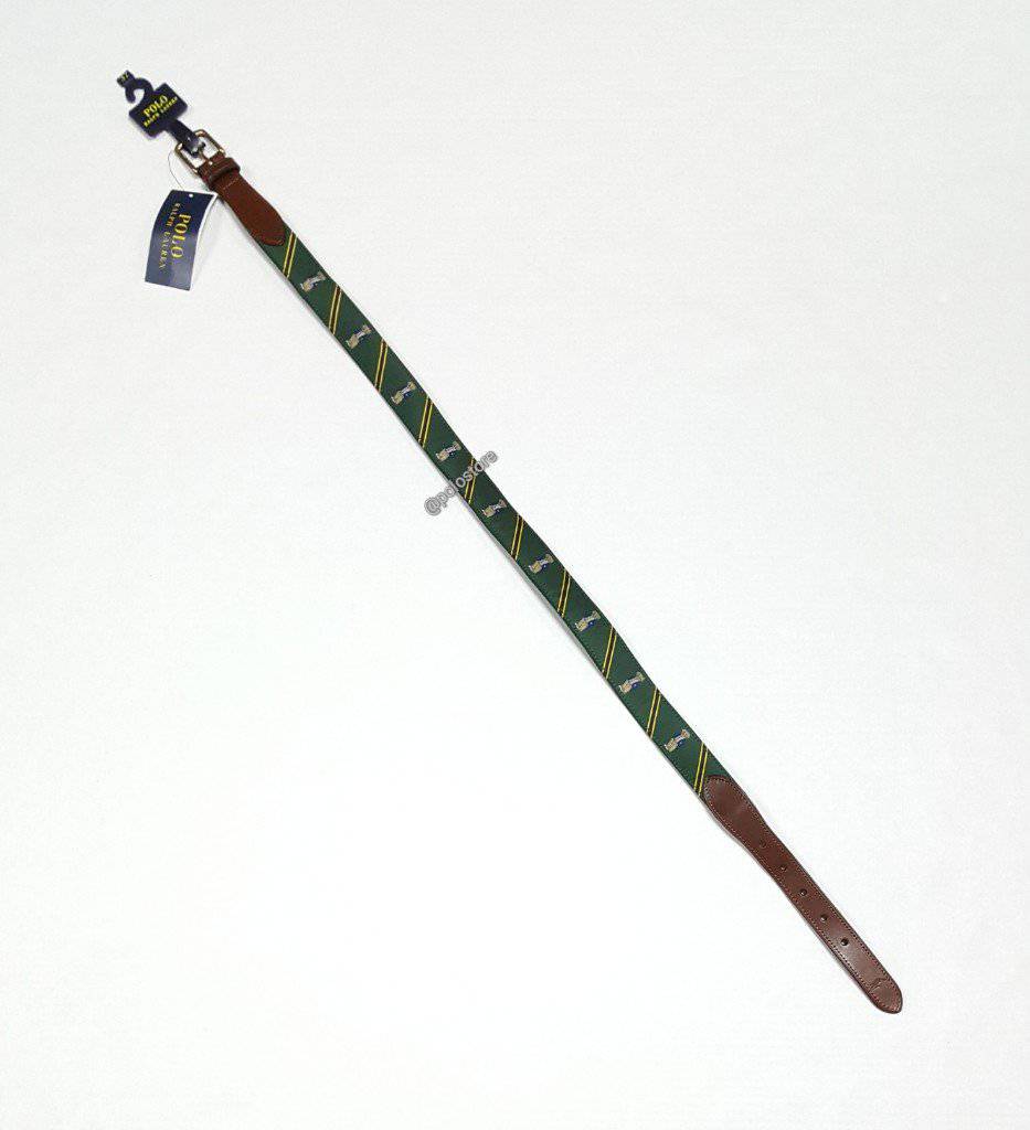 Nwt Polo Ralph Lauren Green Teddy Bear Belt