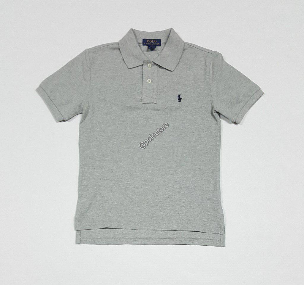 Nwt Kids Polo Ralph Lauren Grey with Navy Small Pony Shirt (8-20)