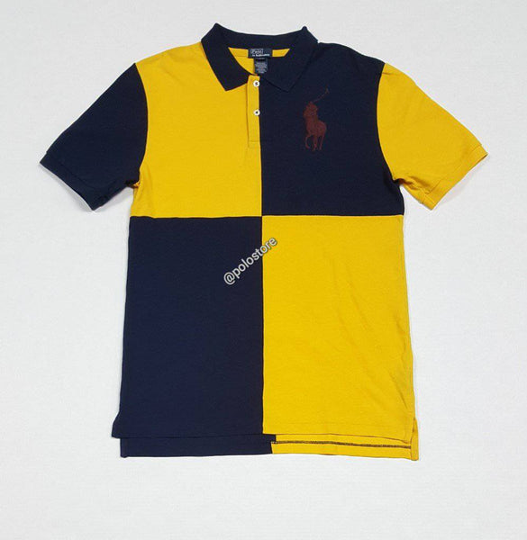 Nwt Kids Polo Ralph Lauren Navy/Yellow Big Pony Polo - Unique Style