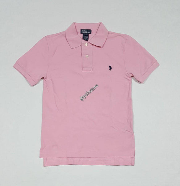 Nwt Kids Polo Ralph Lauren Pink with Navy Small Pony Shirt - Unique Style