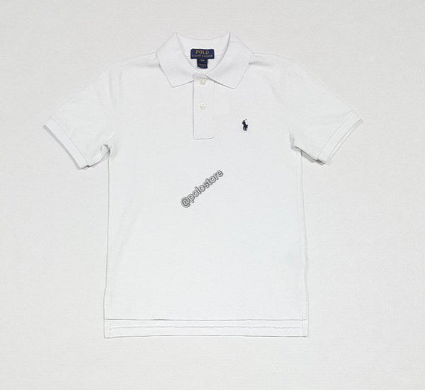 Nwt Kids Polo Ralph Lauren White with Navy Small Pony Shirt - Unique Style