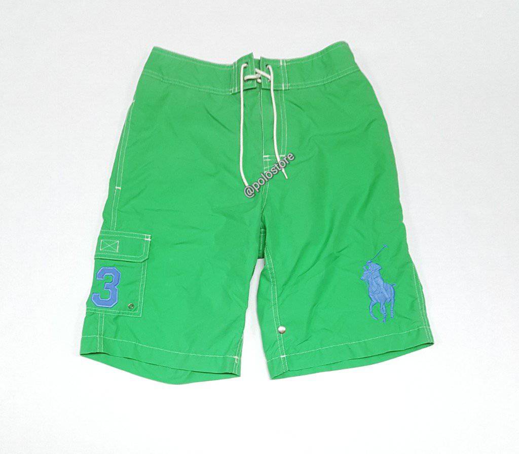 Kids Polo Ralph Lauren Green/Blue Big Pony Swimshorts (8-20)