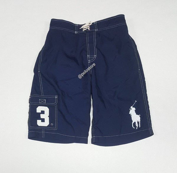 Kids Polo Ralph Lauren Navy Blue/White Big Pony Swimshorts - Unique Style