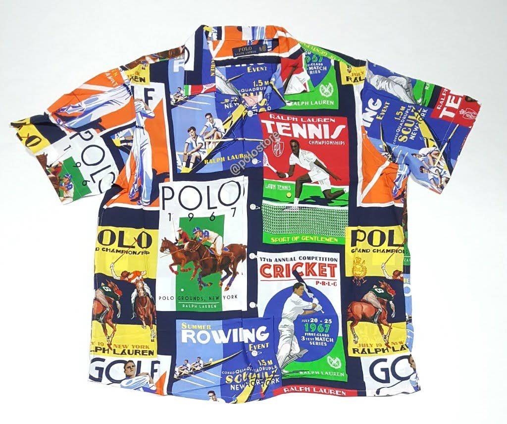 Nwt Polo Ralph Lauren Collage Custom Fit Button Up