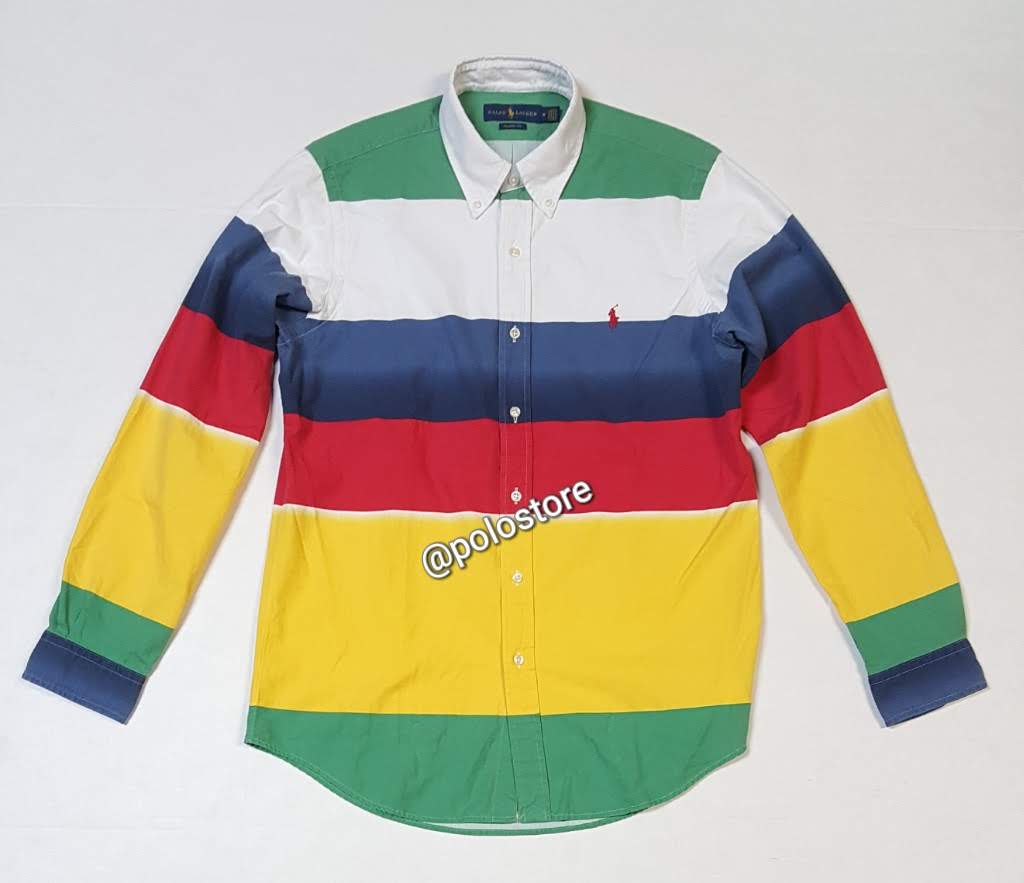 Nwt Polo Ralph Lauren Cp-93 Stripe Classic Fit Button Down