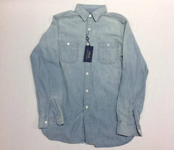 NWT POLO RALPH LAUREN DENIM BLUE RLYC BUTTON UP - Unique Style