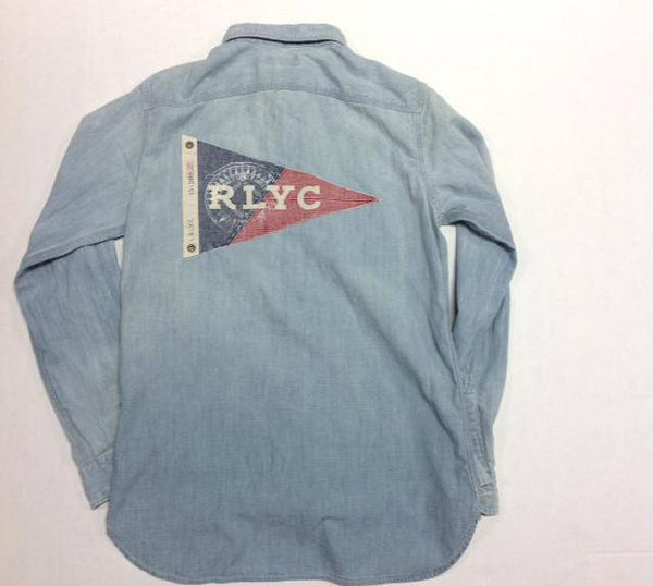 NWT POLO RALPH LAUREN DENIM BLUE RLYC BUTTON UP - Unique Style