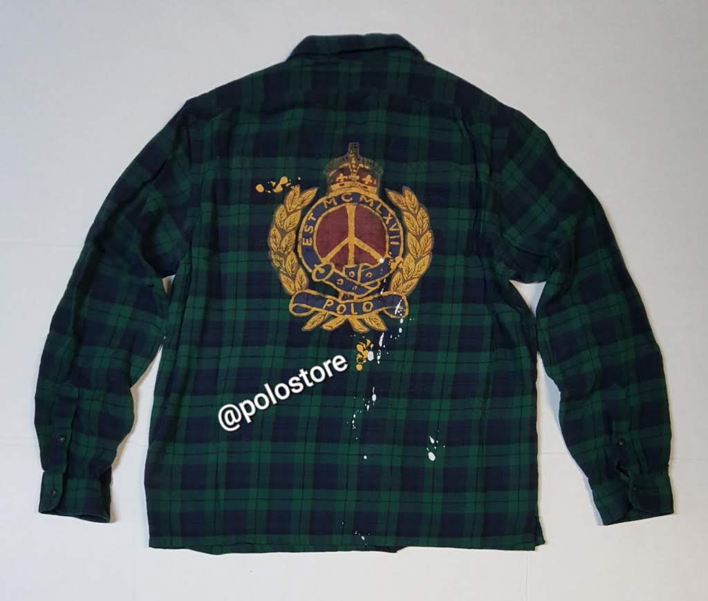 Nwt Polo Ralph Lauren Green Plaid Crest Button Up