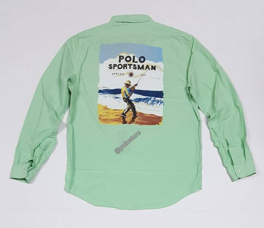 Nwt Polo Ralph Lauren Mint Green Sportsman Classic L/S Button Up