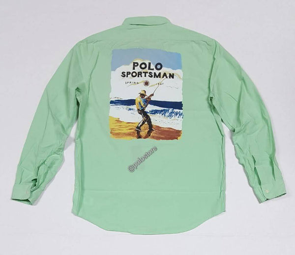 Nwt Polo Ralph Lauren Mint Green Sportsman Classic L/S Button Up - Unique Style