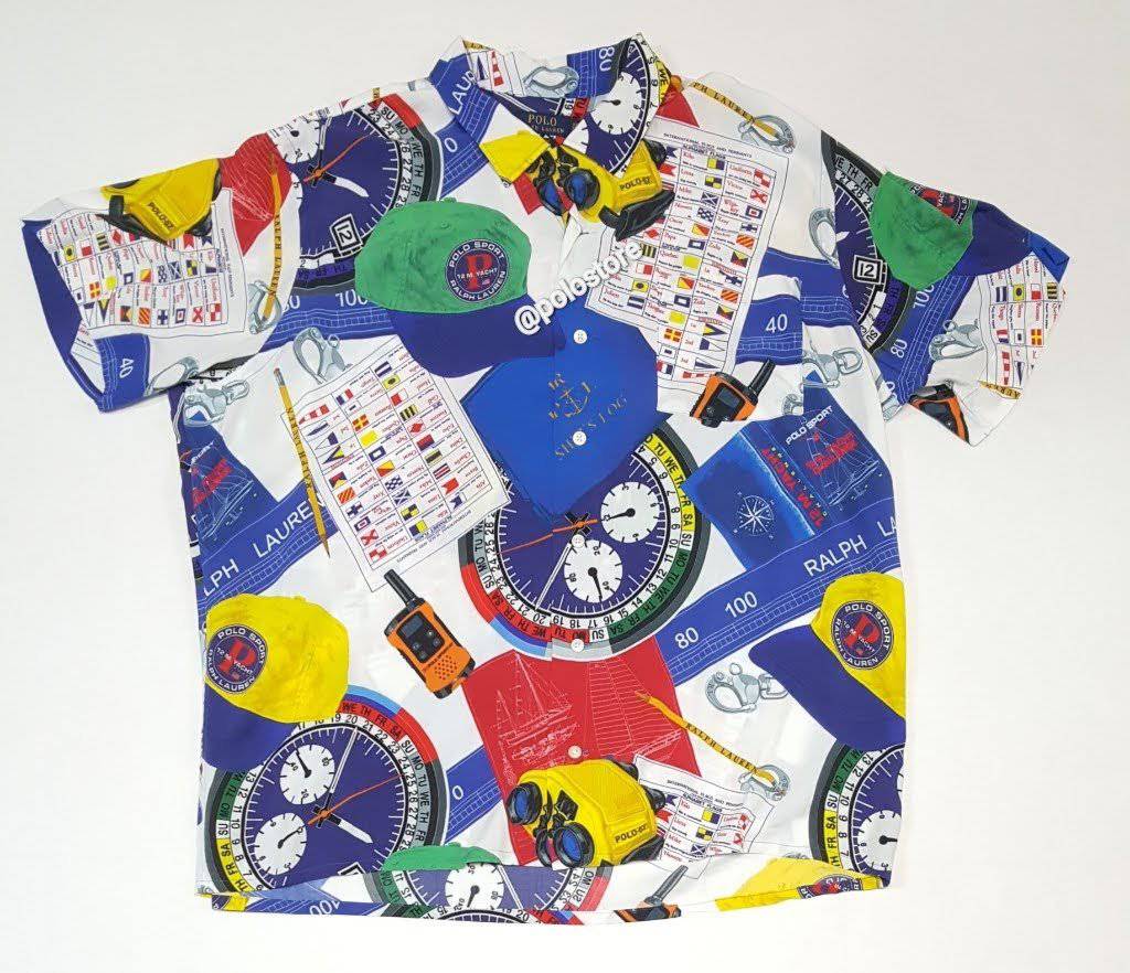 Nwt Polo Ralph Lauren Nautical Allover Print Classic Fit Button Up