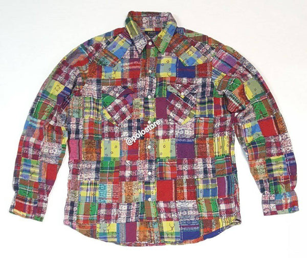 Nwt Polo Ralph Lauren Patchwork 2021 Button Up - Unique Style