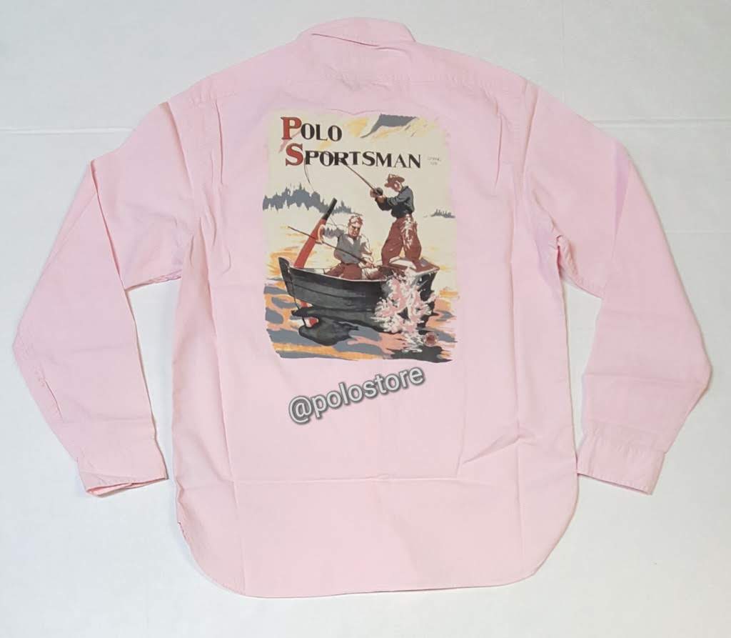Nwt Polo Ralph Lauren Pink Sportsman Custom Slim Fit Button Up