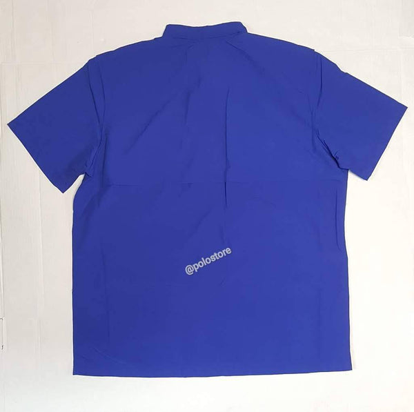 Nwt Polo Ralph Lauren Royal Blue Utility Nylon Short Sleeve Button Up - Unique Style