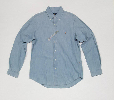 Nwt Polo Ralph Lauren Lt Blue Chambray Small Pony Classic Fit Button Up