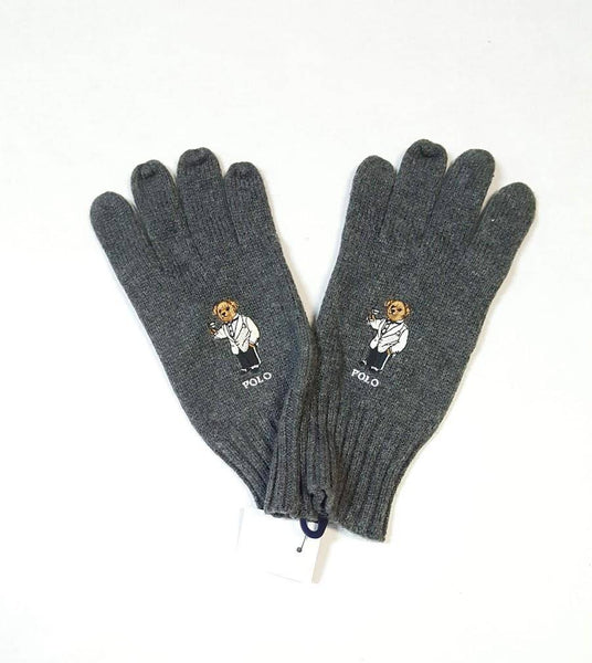 Nwt Polo Ralph Lauren Grey Martini Teddy Bear Gloves - Unique Style
